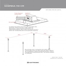 Coifa Sospesa Embutir Inox 220V P/Cozinha 110cm Elettromec